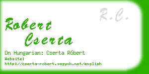 robert cserta business card
